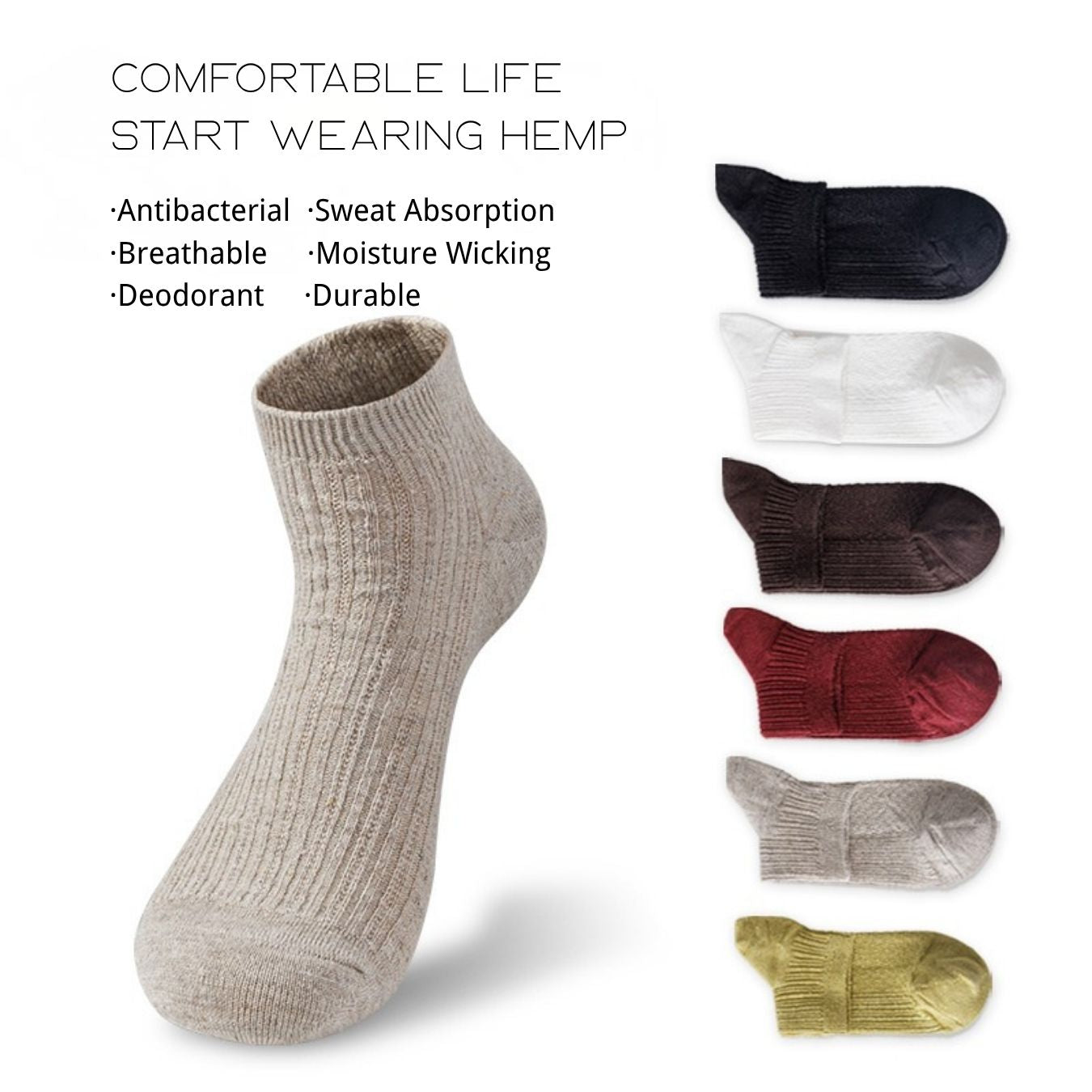 Hemp Ankle Braided pattern Socks